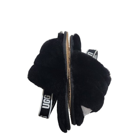 UGG Slippers Fluff Yeah Toddler Size 10  Fuzzy Black House Shoes 188 - Picture 5 of 9